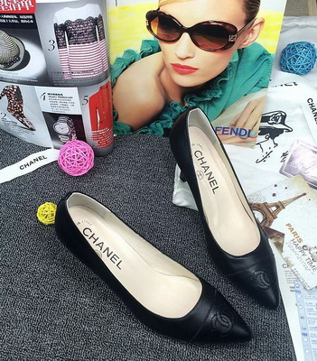 CHANEL Shallow mouth kitten heel Shoes Women--021